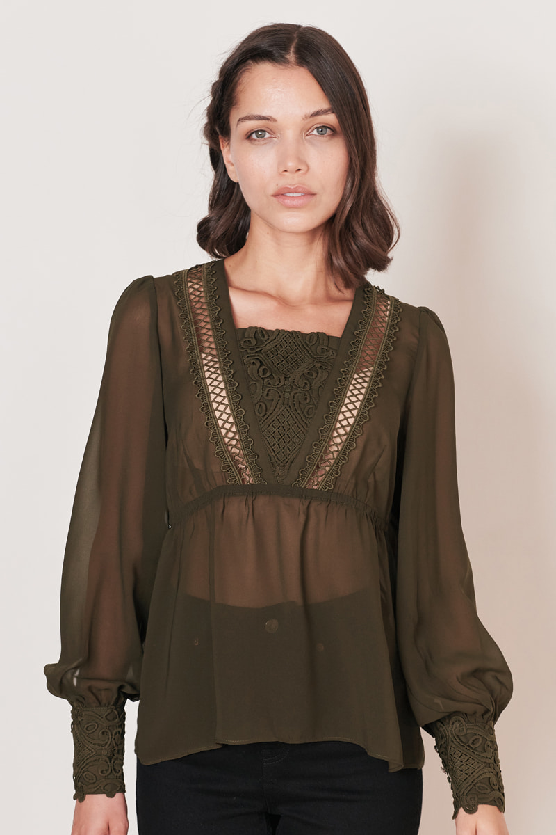 Blouse Bettina in green in Julia Trentini Online Shop