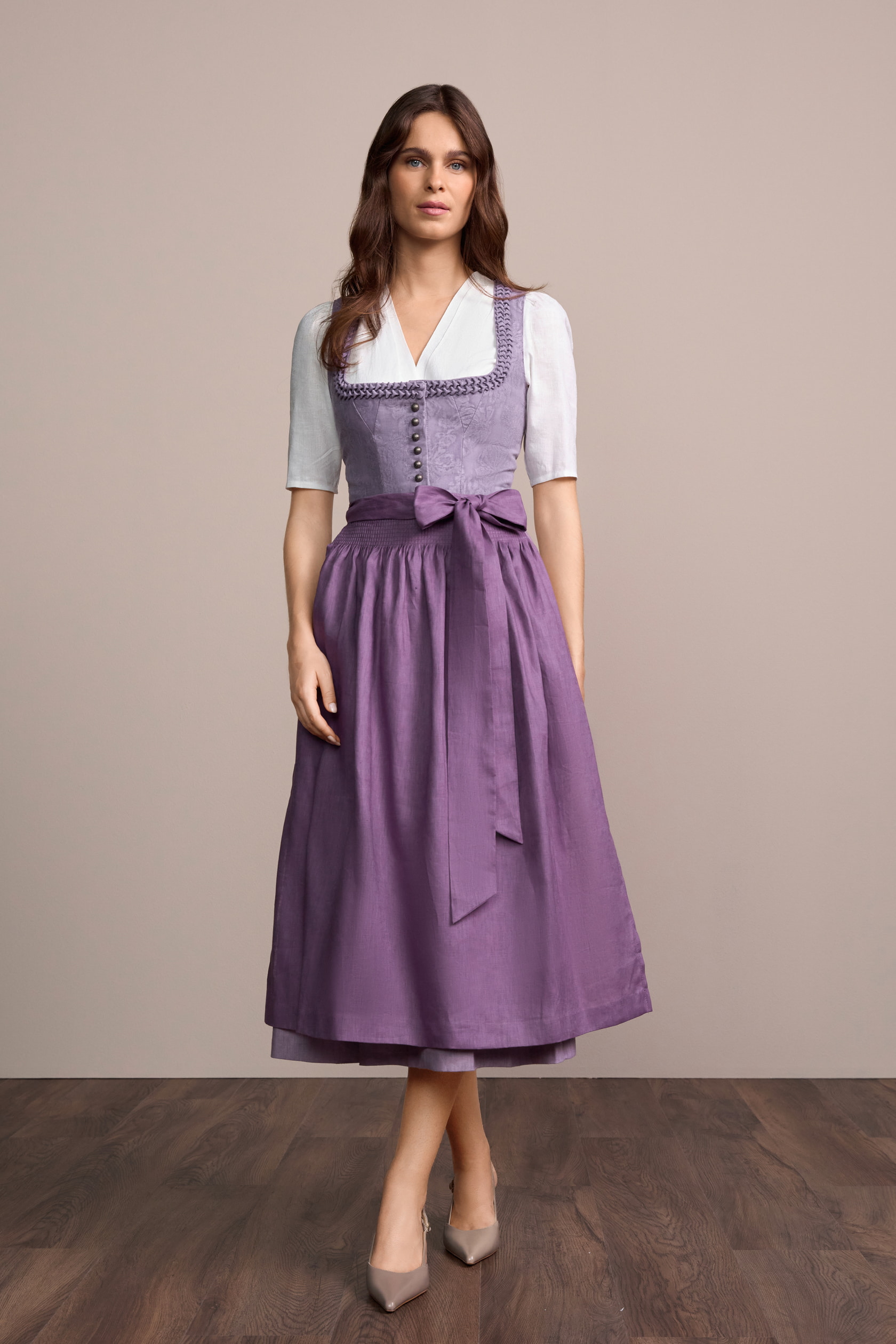 women long dress winter Handmade Wool Maxi Dress – Vintage Fit & Flare Winter main image 1